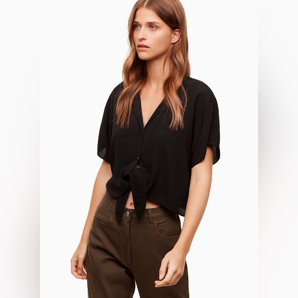 Aritzia Wilfred Free The Tie-Front Blouse
